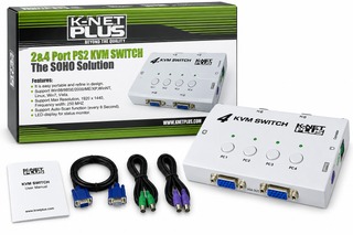 سوییچ VGA KVM چهار پورت PS2 کی نت پلاس مدلKP-P614